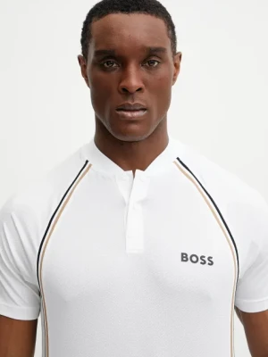 BOSS Green polo męski kolor biały z nadrukiem 50538122
