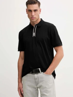 BOSS Green polo męski kolor czarny gładki 50549362