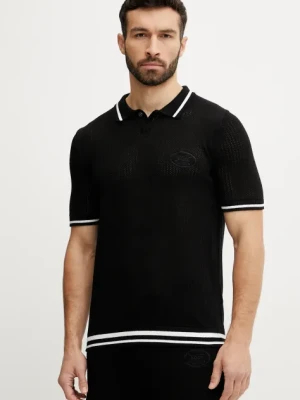 BOSS Green polo męski kolor czarny z aplikacją 50537263