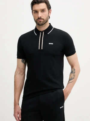 BOSS Green polo męski kolor czarny z aplikacją 50544450
