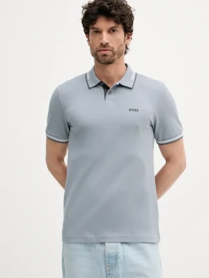BOSS Green polo męski kolor szary z nadrukiem 50506193