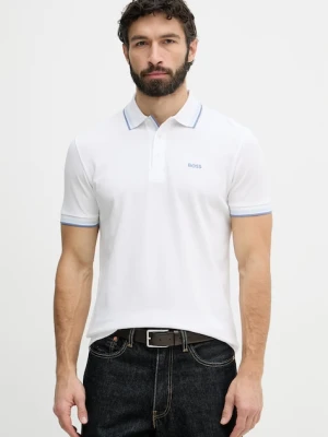 BOSS Green polo męskie bawełniane Paddy biały