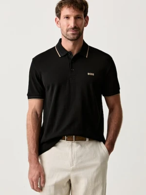 BOSS Green polo męskie bawełniane Paddy czarny