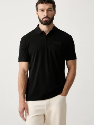 BOSS Green polo męskie bawełniane Paddy Structure czarny