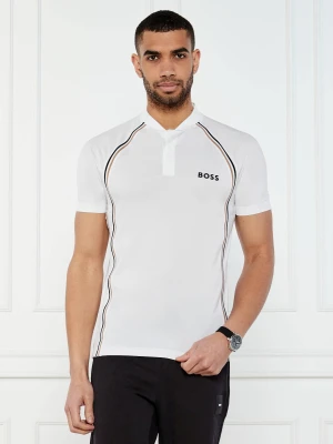 BOSS GREEN Polo Pariq TOC Mesh | Slim Fit | stretch biały