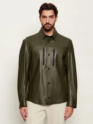 BOSS GREEN Skórzana kurtka LH_PS Spirit70 ST | BOSS X PORSCHE | Regular Fit