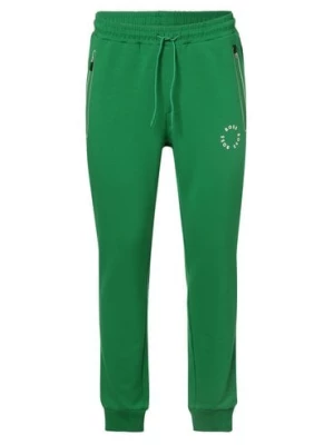 BOSS Green Spodnie dresowe Mężczyźni Bawełna zielony jednolity,