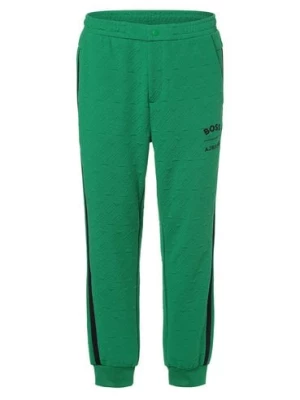BOSS Green Spodnie Mężczyźni zielony jednolity,