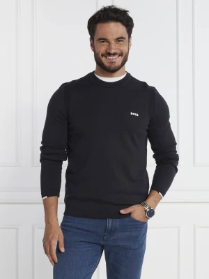 BOSS GREEN Sweter Ever-X | Regular Fit granatowy