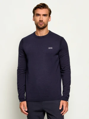 BOSS GREEN Sweter KN_Ever-X CN | Regular Fit granatowy