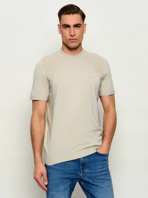 BOSS GREEN Sweter KN_Momentum-Lite TS | Regular Fit beżowy