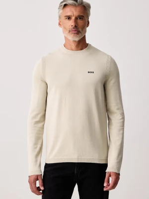 BOSS Green sweter męski bawełniany KN_Ever-X CN beżowy