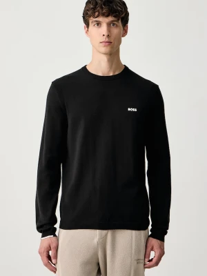 BOSS Green sweter męski bawełniany KN_Ever-X CN czarny
