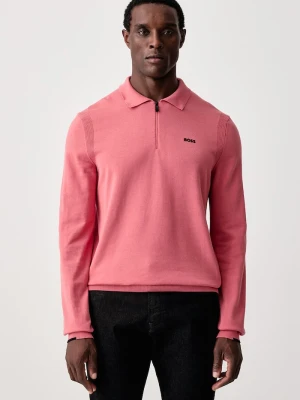 BOSS Green sweter męski bawełniany KN_Ever-X PL różowy
