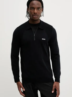 BOSS Green sweter męski kolor granatowy lekki 50520604