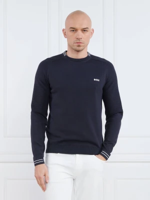BOSS GREEN Sweter Rolet | Regular Fit granatowy