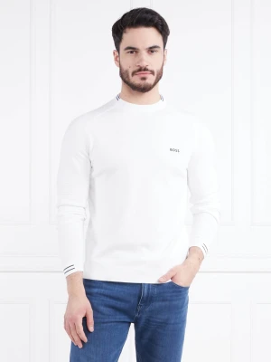 BOSS GREEN Sweter Rolet | Regular Fit biały