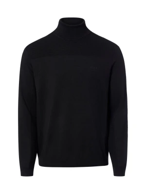 BOSS Green sweter z golfem z domieszką wełny Mężczyźni czarny