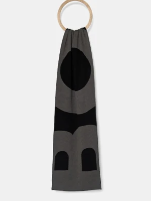 BOSS Green szalik męski kolor czarny wzorzysty 50527576