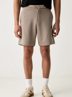 BOSS Green szorty dresowe męskie z bawełną JT_Shorts beżowy