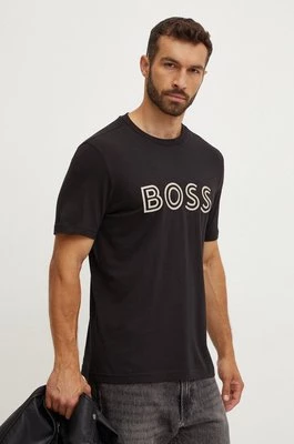 Boss Green t-shirt bawełniany męski kolor czarny z nadrukiem 50519358