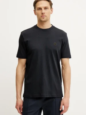 BOSS Green t-shirt bawełniany męski kolor granatowy z aplikacją 50531569