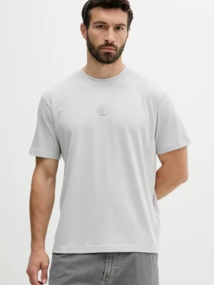 Zdjęcie produktu BOSS Green t-shirt bawełniany Tee Future męski kolor szary z aplikacją 50544316