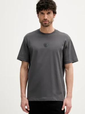 BOSS Green t-shirt bawełniany męski kolor szary z aplikacją 50544316