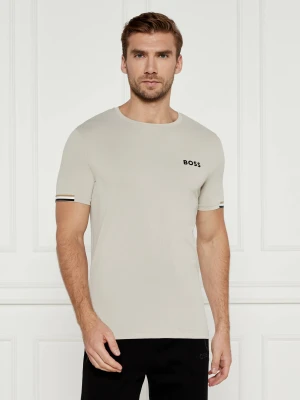 BOSS GREEN T-shirt Boss x Matteo Berrettini | Slim Fit | stretch beżowy