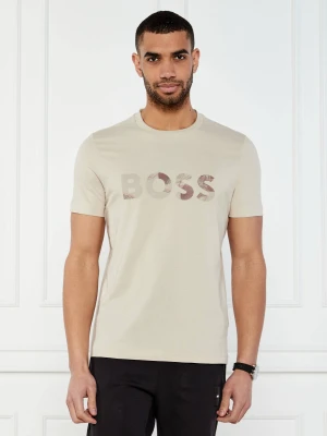 BOSS GREEN T-shirt Glamping | Regular Fit beżowy