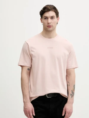 BOSS Green T-shirt męski bawełniany Tee 10 różowy