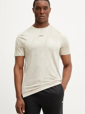 BOSS Green t-shirt męski kolor beżowy wzorzysty 50537755