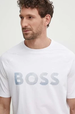 Boss Green t-shirt męski kolor biały z nadrukiem 50512999