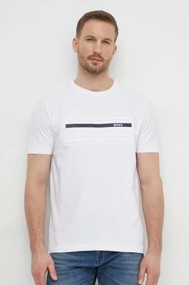 Boss Green t-shirt męski kolor biały z nadrukiem 50513010