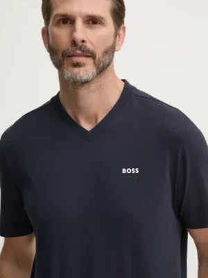 BOSS Green t-shirt męski kolor granatowy gładki