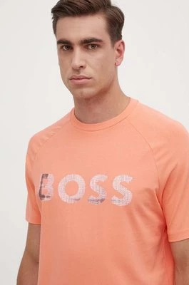 Boss Green t-shirt męski kolor pomarańczowy z nadrukiem 50512999