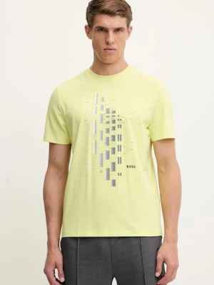 BOSS Green t-shirt męski kolor zielony z nadrukiem 50543808