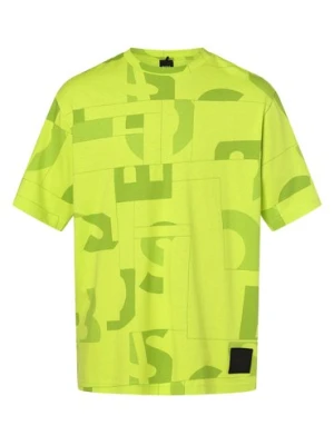 BOSS Green T-shirt męski Mężczyźni Bawełna zielony nadruk,