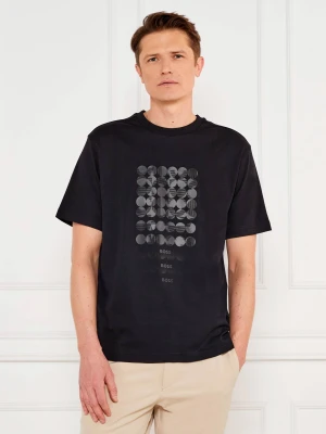 BOSS GREEN T-shirt Print Striped C | Relaxed fit czarny