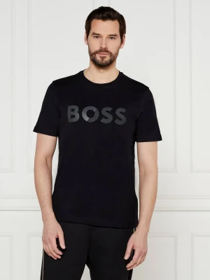 BOSS GREEN T-shirt Tape Logo | Regular Fit czarny
