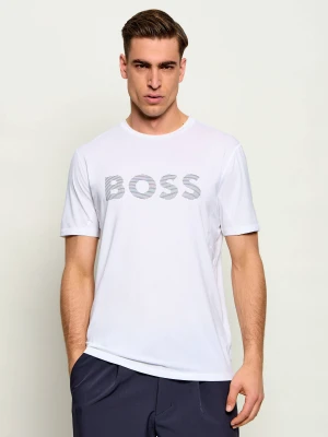 BOSS GREEN T-shirt Tee Active | Slim Fit | stretch biały