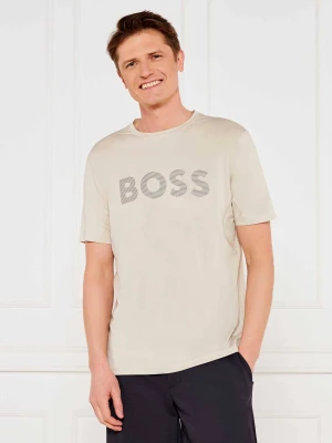 BOSS GREEN T-shirt Tee Active | Slim Fit | stretch beżowy