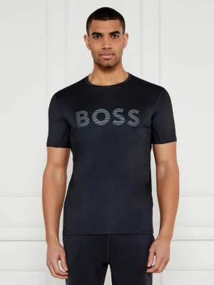 BOSS GREEN T-shirt Tee Active | Slim Fit | stretch granatowy