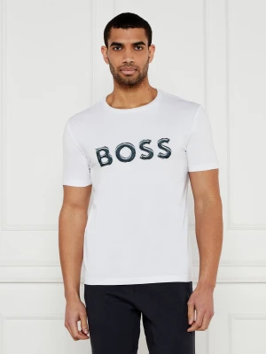BOSS GREEN T-shirt Tee Logo | Regular Fit | stretch biały