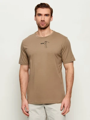 BOSS GREEN T-shirt TS_GOC Birdie | Relaxed fit beżowy