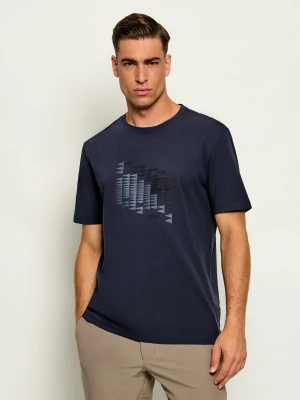 BOSS GREEN T-shirt TS_Network Flag | Regular Fit granatowy