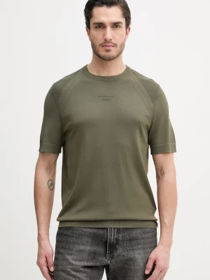 BOSS Green T-shirt basic męski z dodatkiem jedwabiu BOSS X PORSCHE
