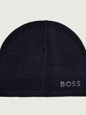 BOSS GREEN Wełniana czapka Afleece