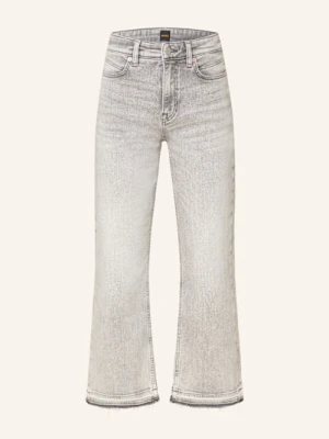 Boss Jeansy Cropped Soft Kick Flare grau