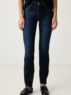 BOSS jeansy slim fit damskie STATE-SLIM 2.0 granatowy